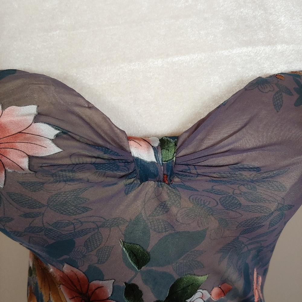 Rare Constance Mccardle Silk Floral Strapless Gown - Picture 7 of 12
